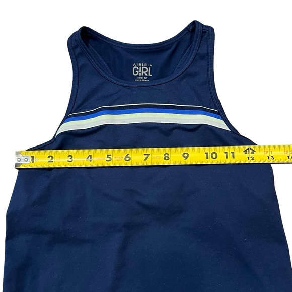 💙💛 Athleta Girl Tank | Navy Blue, with Ruffles | Medium | Size 8-10 - Picture 8 of 8